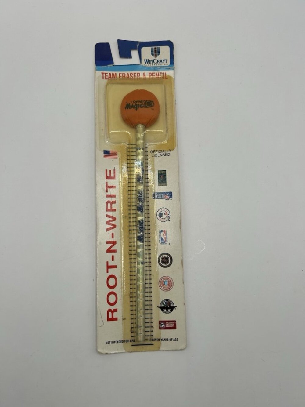 Vintage Orlando Magic WinCraft Pencil Eraser Topper NIP Disney Tag Basketball